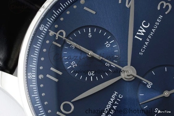 MIROTIME 1230 Portuguese Chrono IW3716 RSF 1:1 Best Edition Blue Dial on Black Leather Strap A RelaxedFit 7045